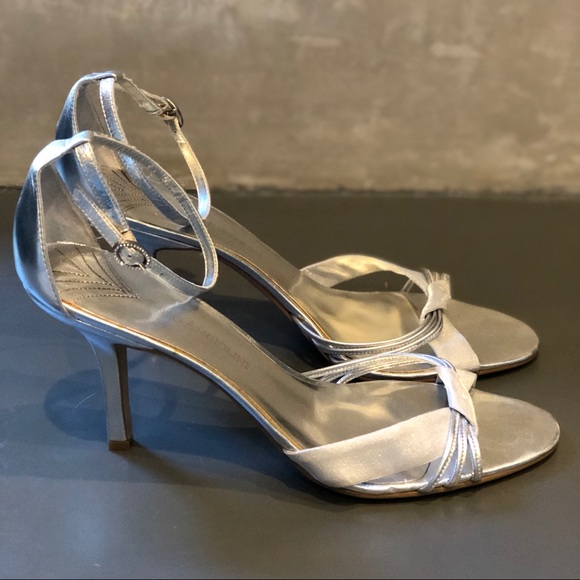 Enzo Angiolini Silver Sandal Heels - Picture 3 of 5